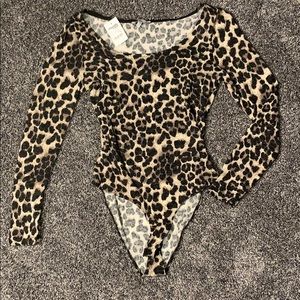 CHARLOTTE RUSS CHEETAH PRINT THONG BODYSUIT